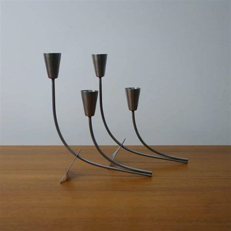 danish metal candle holders